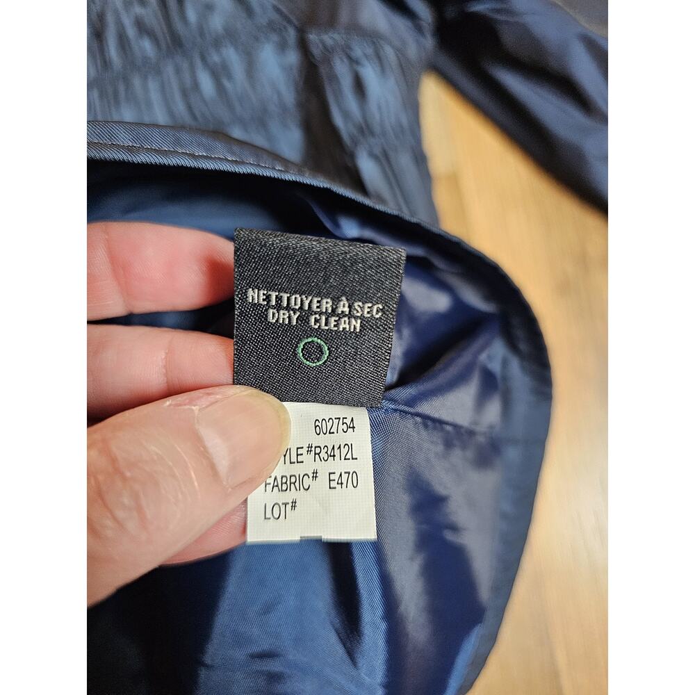 Renuar Pleated Ruffled Zip Up Jacket Women's Size 8 Blue Shiney - Picture 9 of 10